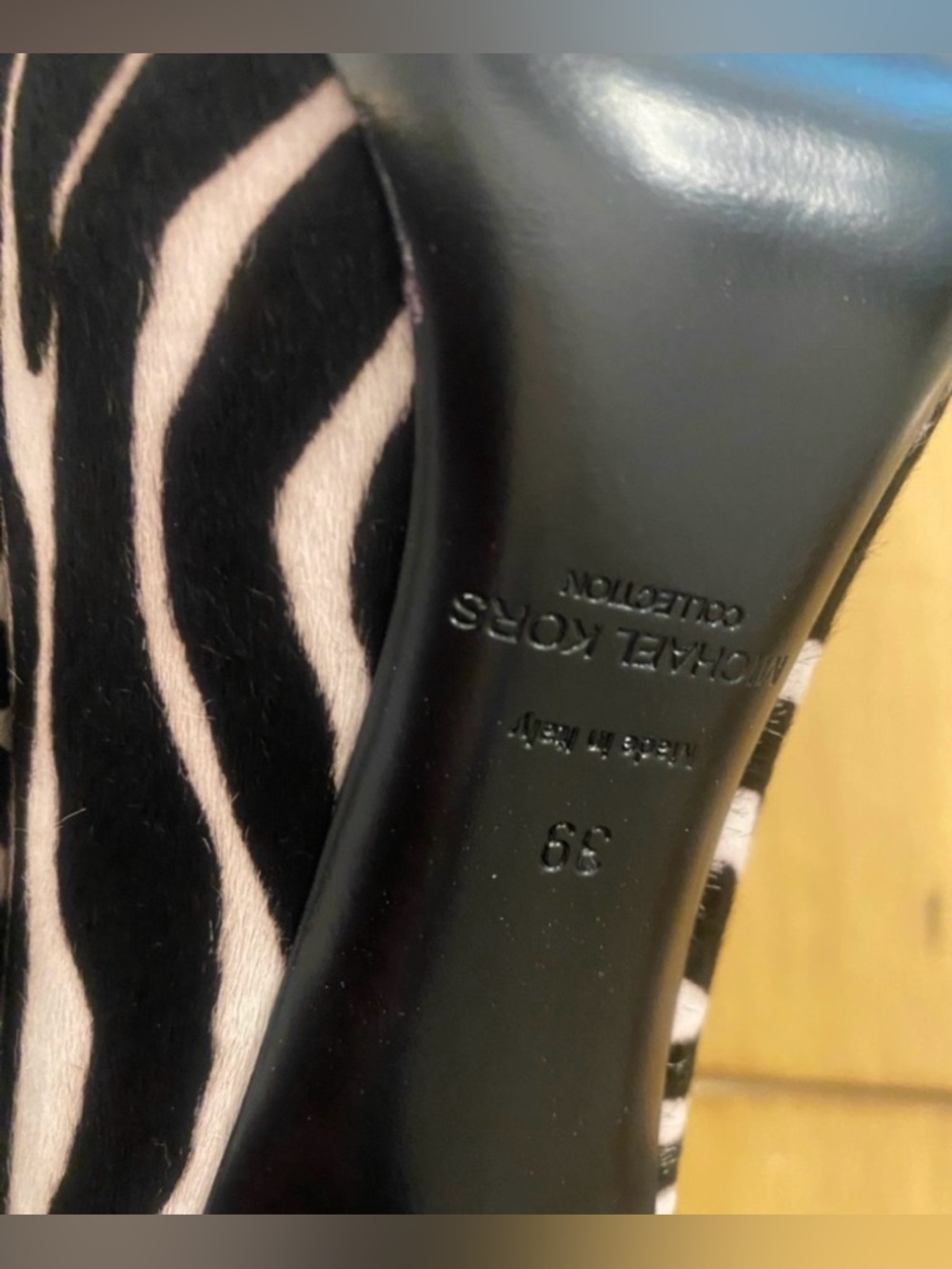 Michael Kors Women’s Zebra Print Pointed Toe Stiletto Leather Pumps NEW size 8. - Picture 10 of 12